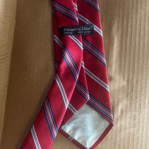 Euc Christian Dior Classic Red and Blue Striped Tie